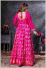 Pink Mirror Anarkali with Bandhej-Style Dupatta