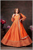 Rust Anarkali with Mirror Work