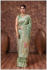 Mehendi Tissue Saree with Hand Embroidered Border