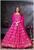 Pink Mirror Anarkali with Bandhej-Style Dupatta