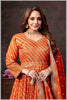 Rust Anarkali with Mirror Work