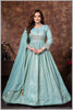 Teal Blue Anarkali with Golden Thread Embroidery