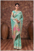 Dusty Blue Silk Saree with Mirror Border & Patched Pallu