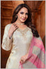 offwhite Tissue Plazo Set with Zari Woven Detailing