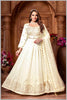 Off White Embroidered Anarkali Set.