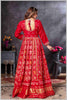 Red Mirror Anarkali with Bandhej-Style Dupatta