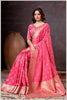 Vibrant Pink Zari Banarasi Silk Saree with Embroidered Stitched Blouse