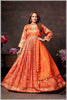Rust Orange Tissue Anarkali Gown