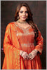 Rust Orange Tissue Anarkali Gown
