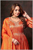 Rust Orange Tissue Anarkali Gown