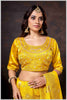 Graceful mustard Banarasi Silk Saree with Zari Accents & Embroidered Blouse