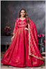 Deep Red Gown with Zari and Dupatta