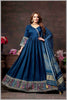 Royal Blue Anarkali Gown with Traditional Bandhej