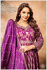 Magenta Banarasi-Style Anarkali with Elegant Dupatta