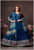 Royal Blue Anarkali Gown with Traditional Bandhej