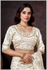Graceful off-white Banarasi Silk Saree with Zari Accents & Embroidered Blouse