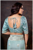 Majestic Turquoise Blue Crepe Silk With Zari Woven Saree.