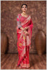 Peach Banarasi Saree And Work Blouse with Traditional Pallu Art
