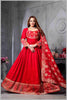 Red Anarkali Gown with Heavy Dupatta