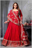 Red Anarkali Gown with Heavy Dupatta