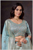 Majestic Turquoise Blue Crepe Silk With Zari Woven Saree.