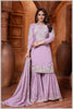 Mauve Plazo Set with Pearl & Sequin Embroidery