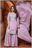 Mauve Plazo Set with Pearl & Sequin Embroidery