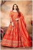 Fiery Rust-Orange Embroidered Anarkali with Golden Accents