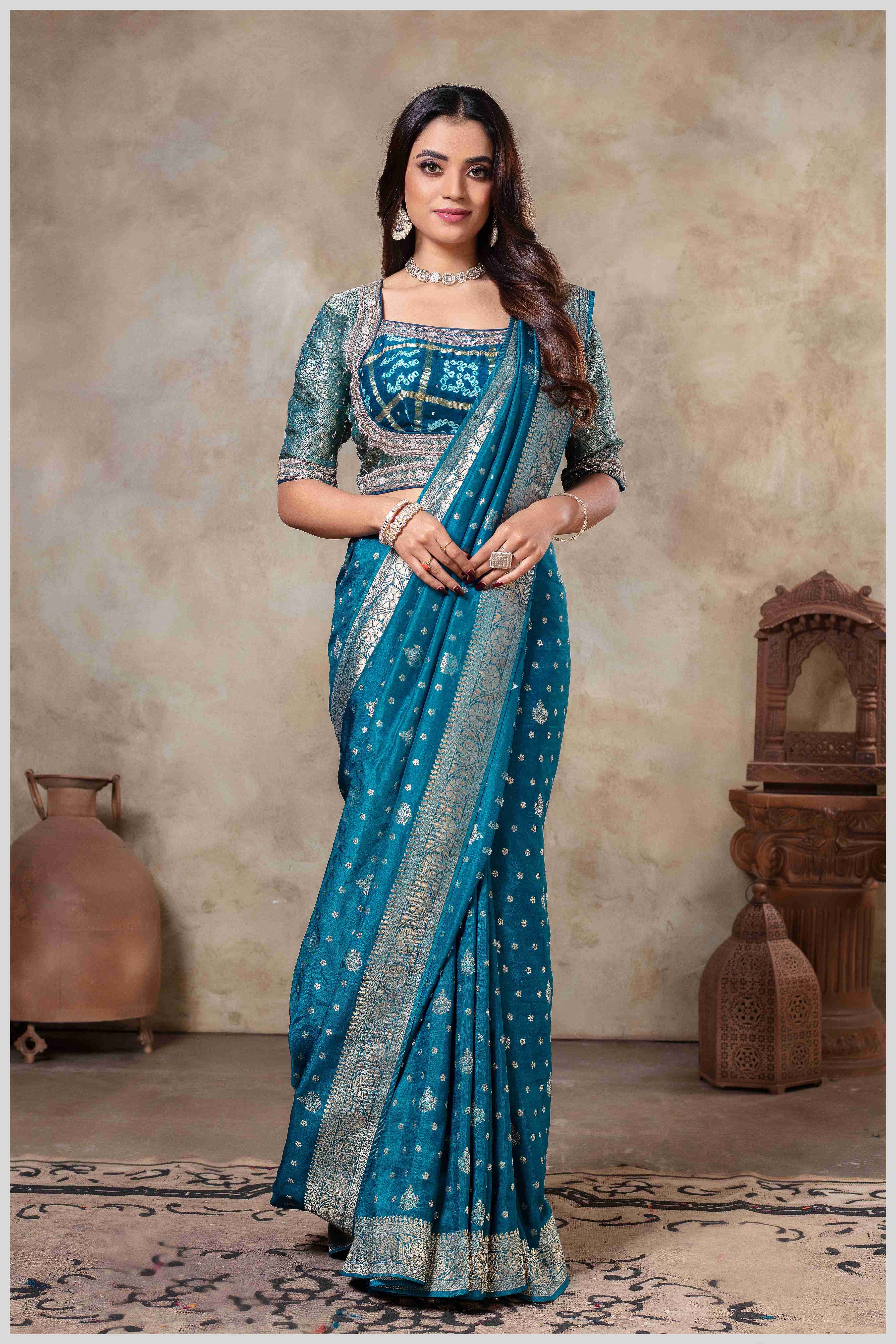 Grace in Every Thread Teal Blue Elegance Redefined