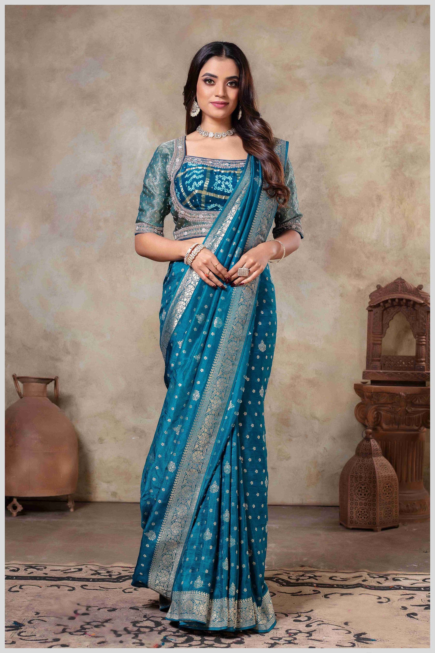 Grace in Every Thread Teal Blue Elegance Redefined