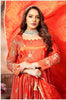 Fiery Rust-Orange Embroidered Anarkali with Golden Accents