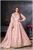 Baby Pink Gown with Golden Zari Weaving & Embroidered Dupatta