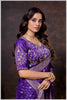 Vibrant purple Zari Banarasi Silk Saree with Embroidered Stitched Blouse