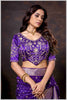 Vibrant purple Zari Banarasi Silk Saree with Embroidered Stitched Blouse