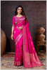 Majestic Dark Rani Crepe Silk With Zari Woven Saree.