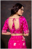 Majestic Dark Rani Crepe Silk With Zari Woven Saree.