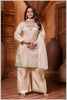 Baby pink Tissue Silk Plazo Set with Golden Zari Accents