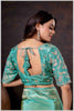 Elegant Aqua Green Designer Tissue Saree with Embellished Blouse.