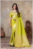 Mehendi Tissue Silk Saree with Golden Zari Weaving