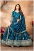 Step Into the Spotlight in This TealBlue Silk Anarkali Gown