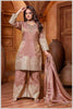 Chocolate Tissue Silk Plazo Set with Golden Zari Accents