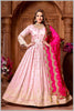Baby Pink Anarkali with Contrasting Rani Pink Dupatta
