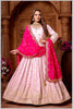Baby Pink Anarkali with Contrasting Rani Pink Dupatta