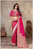 Zari Elegance in Pink Tissue Saree With Work Blouse.