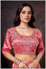 Graceful Pink Banarasi Silk Saree with Zari Accents & Embroidered Blouse