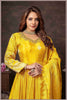 Mustard Yellow Anarkali with Zari Floral Dupatta