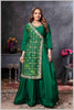Bottle Green Gown with Embroidered Banarasi Jacket