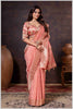 Ethereal Peach Crepe Silk Saree with Brocade Blouse & Zari Detailing