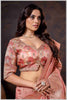 Ethereal Peach Crepe Silk Saree with Brocade Blouse & Zari Detailing