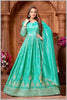 Elegant Turquoise Blue Anarkali Suit with Embroidered Detailing